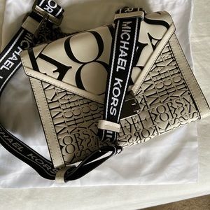 Michael Kors White and Black Logo Bag